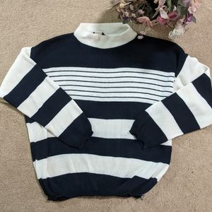Vintage 1980s Navy & White Sweater